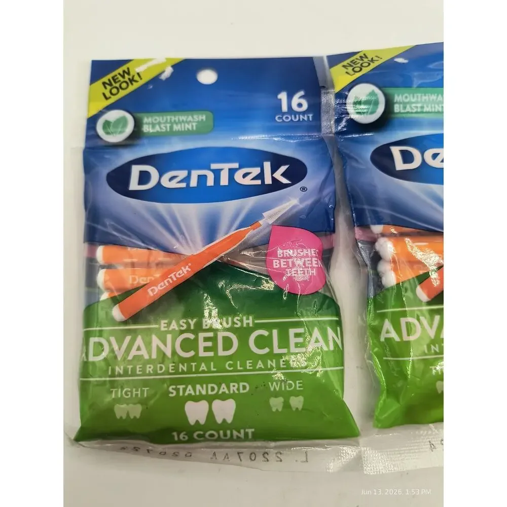 DenTek Easy Brush Interdental Cleaners, Mint, 16 Count 2 Pack